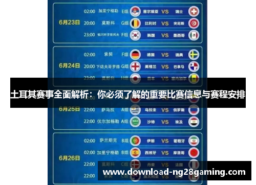 土耳其赛事全面解析:你必须了解的重要比赛信息与赛程安排 土耳其赛事全面解析:你必须了解的重要比赛信息与赛程安排