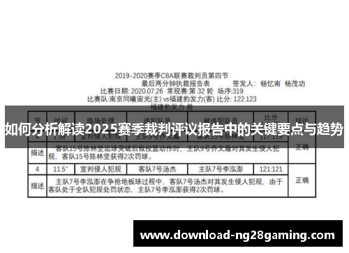 如何分析解读2025赛季裁判评议报告中的关键要点与趋势