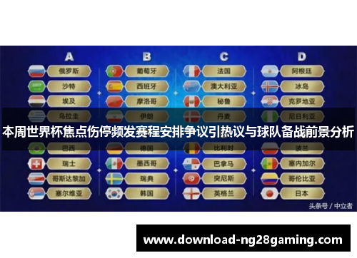 本周世界杯焦点伤停频发赛程安排争议引热议与球队备战前景分析