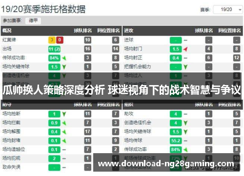 瓜帅换人策略深度分析 球迷视角下的战术智慧与争议